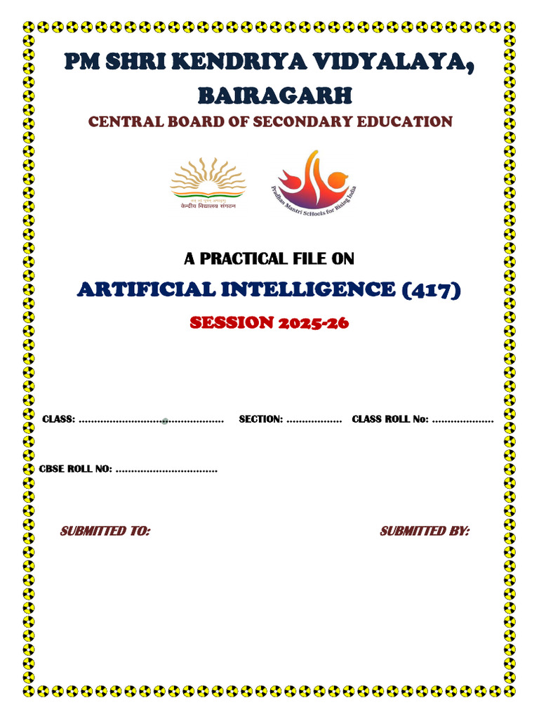 Class X Practical File On AI 2025-26 | PDF