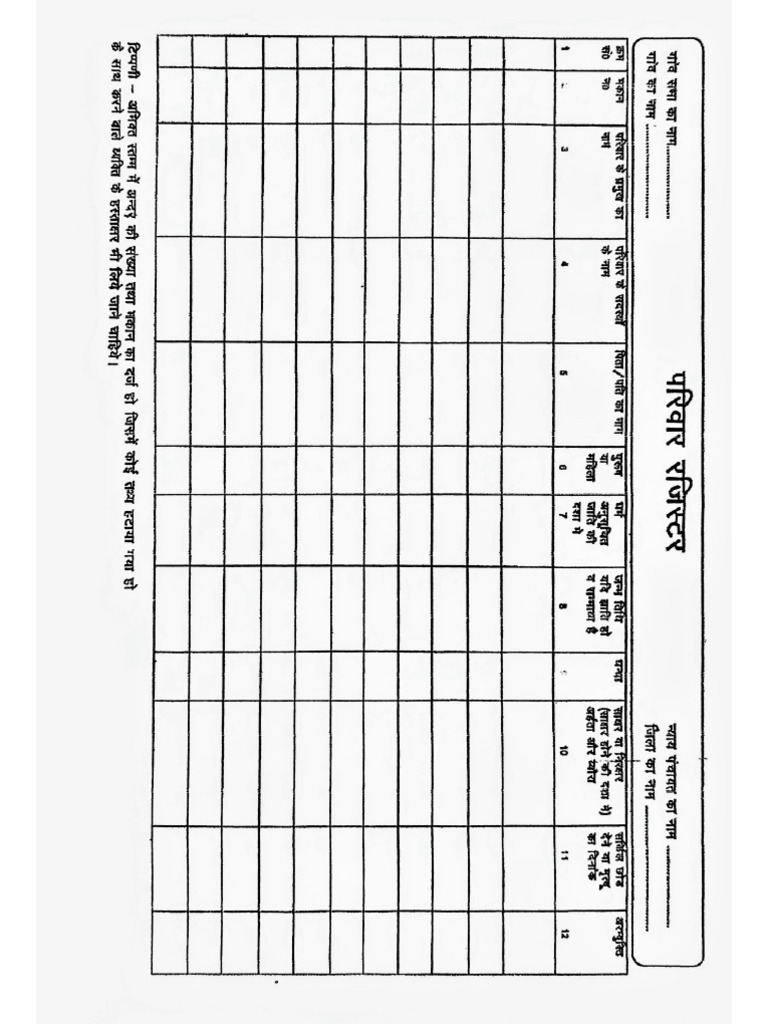 Parivar Register Format | PDF