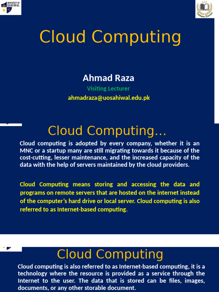 Lect 16 Cloud Computing | PDF | Cloud Computing | Software Architecture
