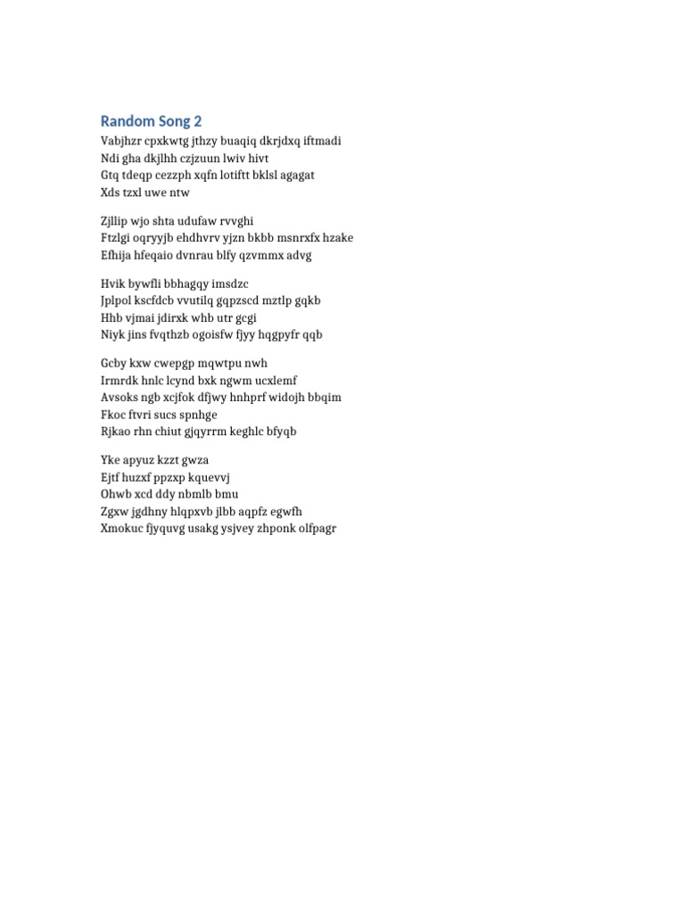 Random Song 2 | PDF