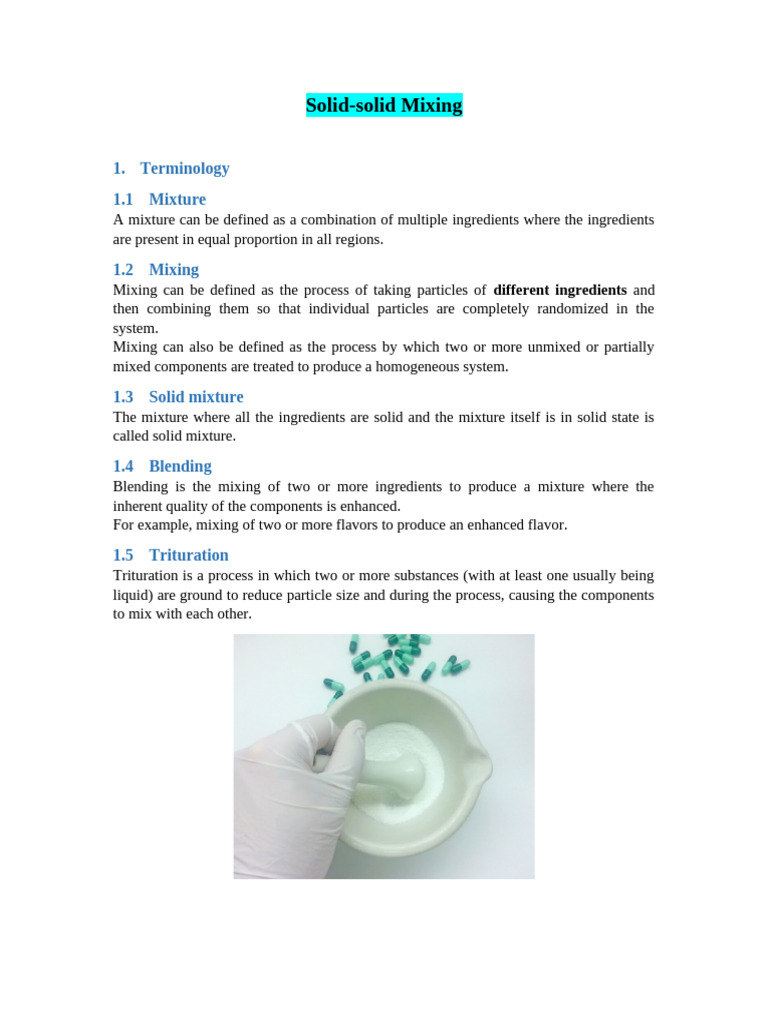 2. Dry Mixing | PDF | Mixture | Physical Sciences