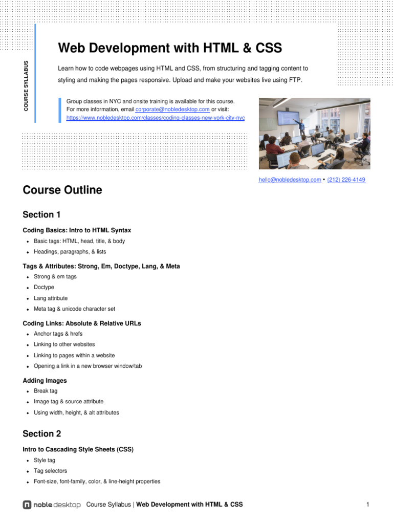 Web Development With HTML and Css Syllabus 3 | PDF | Html Element | Html