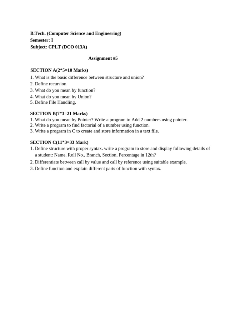Unit 5 CPLT Assignment-5 | PDF