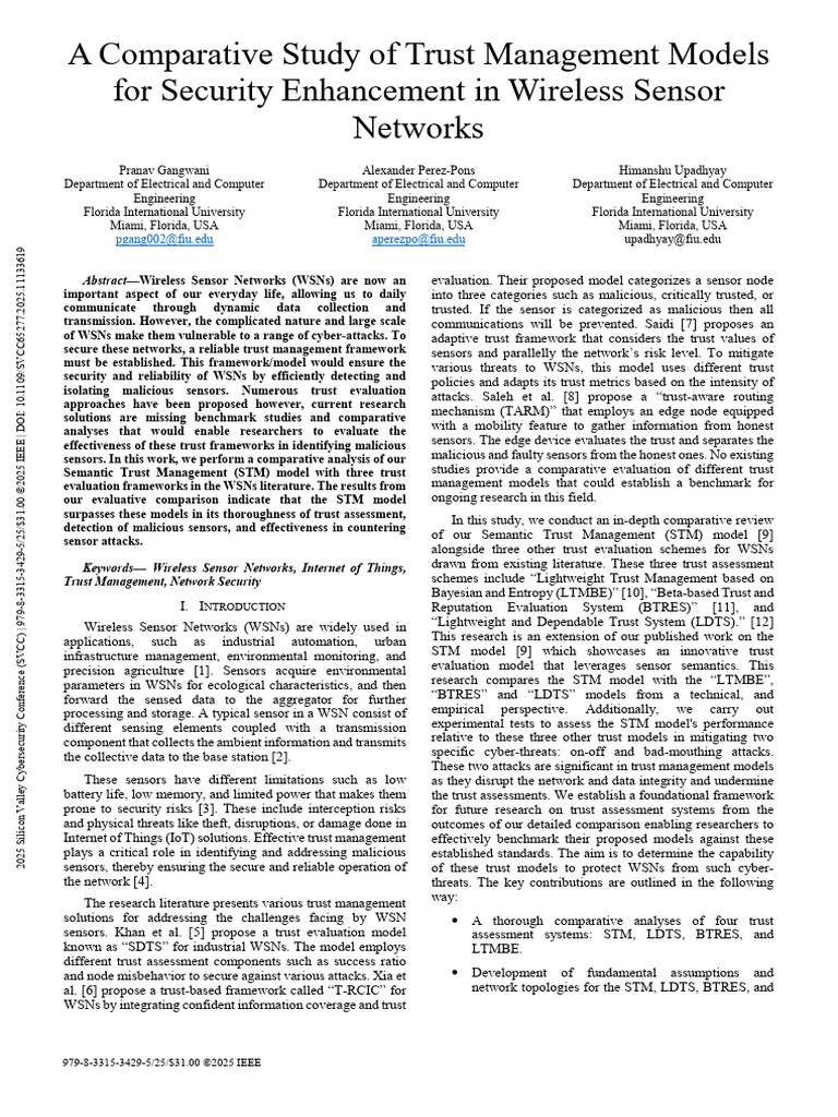 A Comparative Study of Trust Management Models for Security Enhancement ...