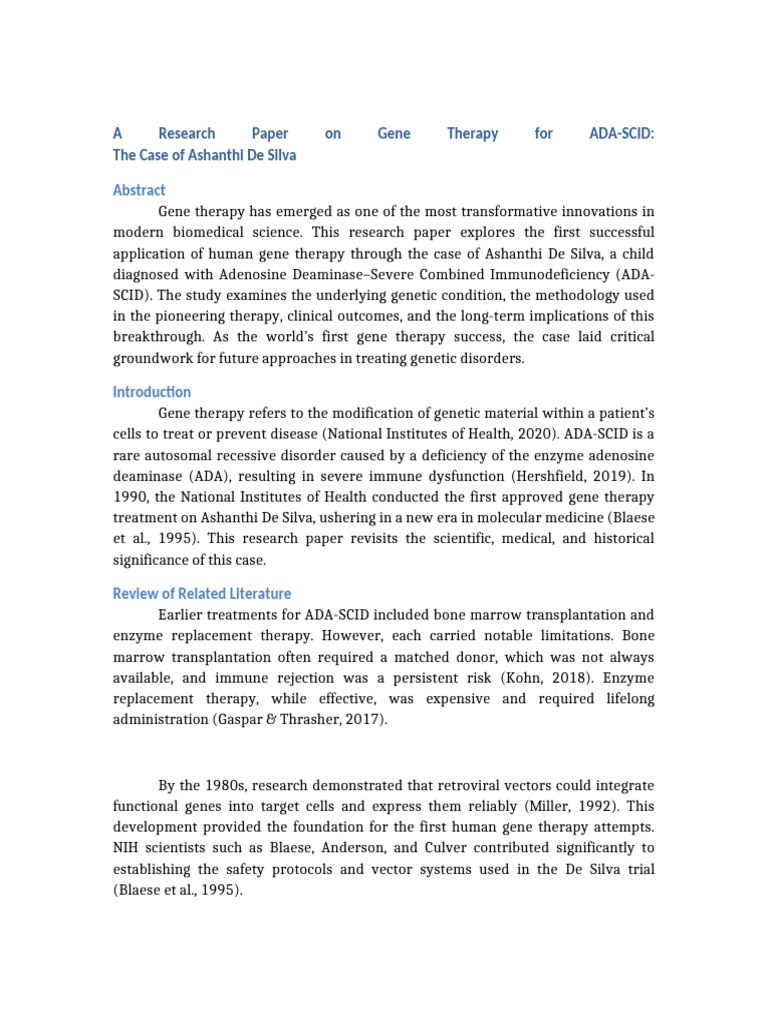 Research Paper Final | PDF | Gene Therapy | Biotechnology