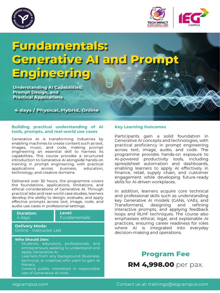 Fundamentals - Generative AI & Prompt Engineering IEG (30 Hours) | PDF ...
