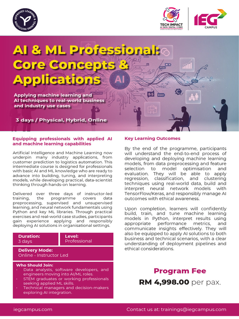 AI & ML Professional - Core Concepts & Applications (21 Hours) IEG ...