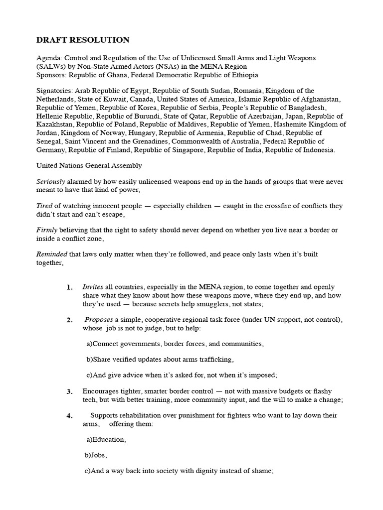 Draft Resolution 3.0 Ghana and Ethiopia | PDF | Republic ...