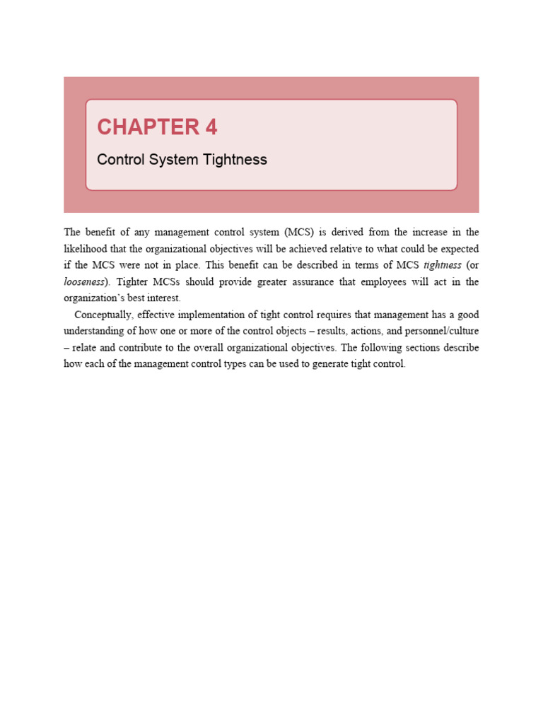 Chapter 4-6 Textbook MNGMT Control Systems | PDF | Fraud | Incentive