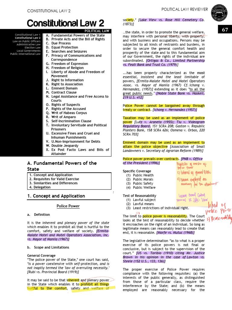 243751995 Constitutional Law 2 | PDF | Police Power (United States ...