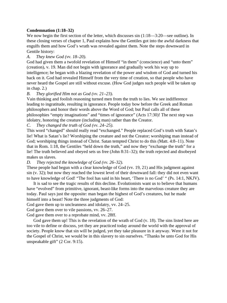 Condemnation | PDF | God | Paul The Apostle
