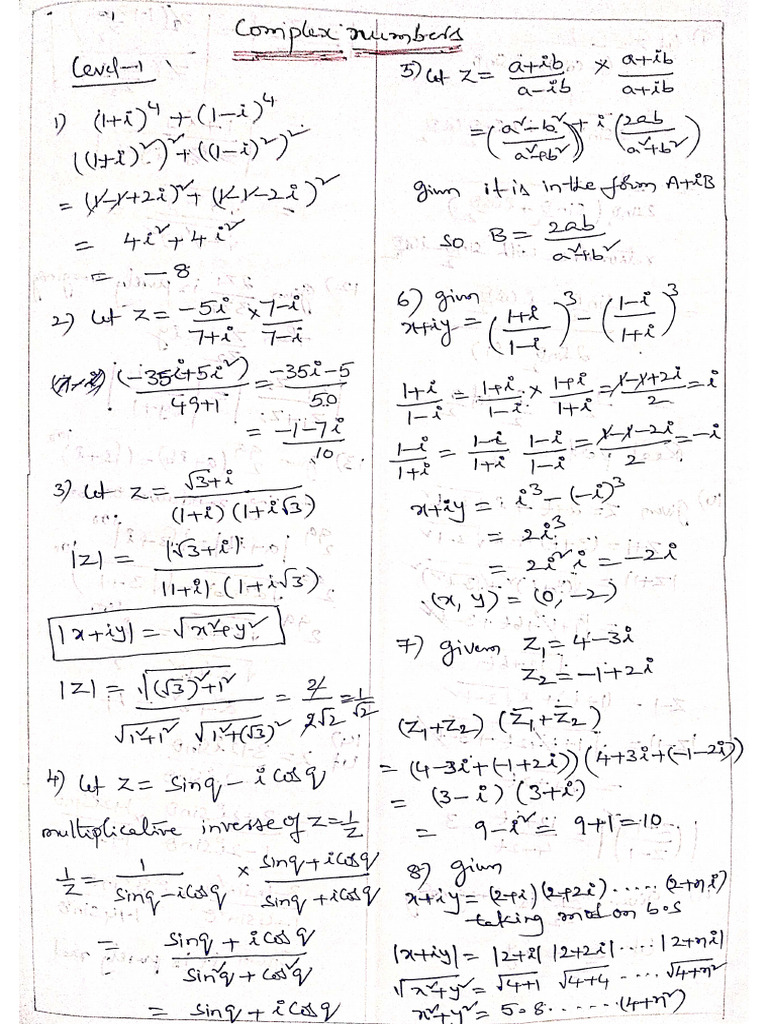 2A Complex Numbers | PDF