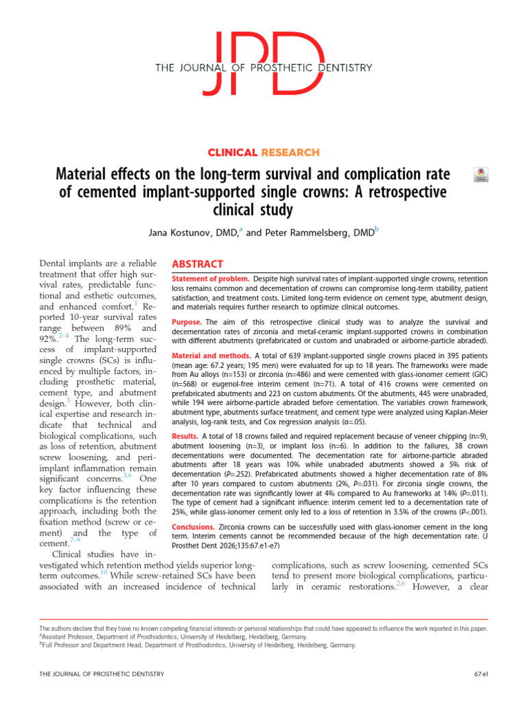 Pi Is 0022391325006924 | PDF | Dental Implant | Dentistry Branches