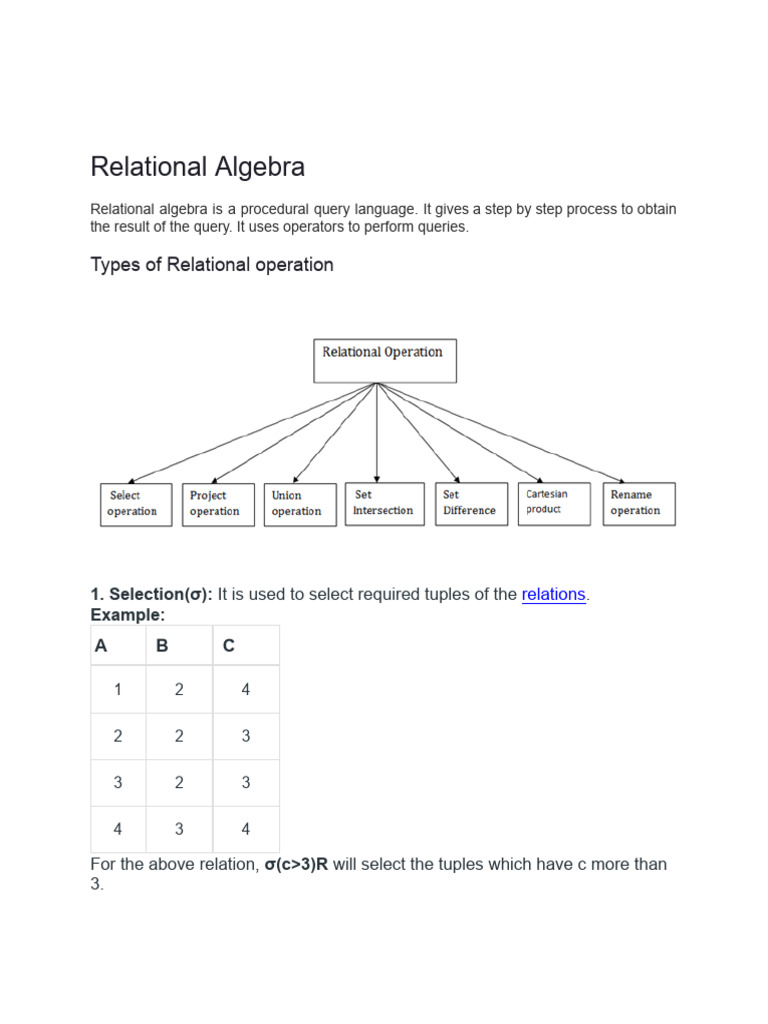 Relational Algebra | PDF | Relational Model | Mathematics