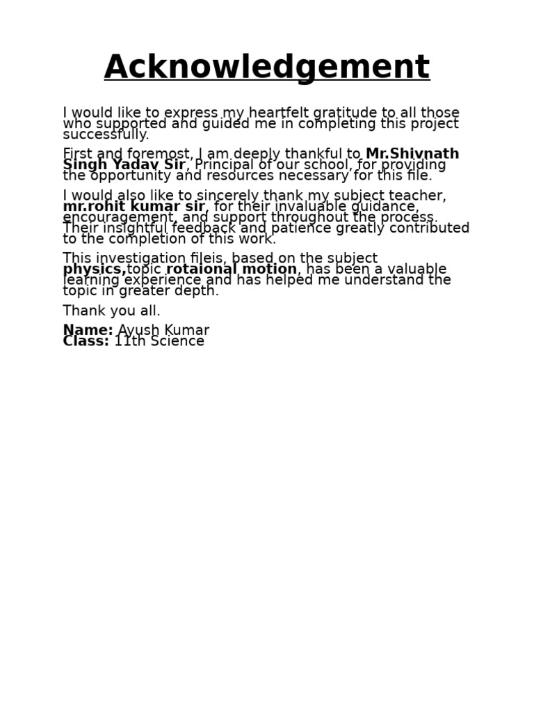 Acknowledgement | PDF