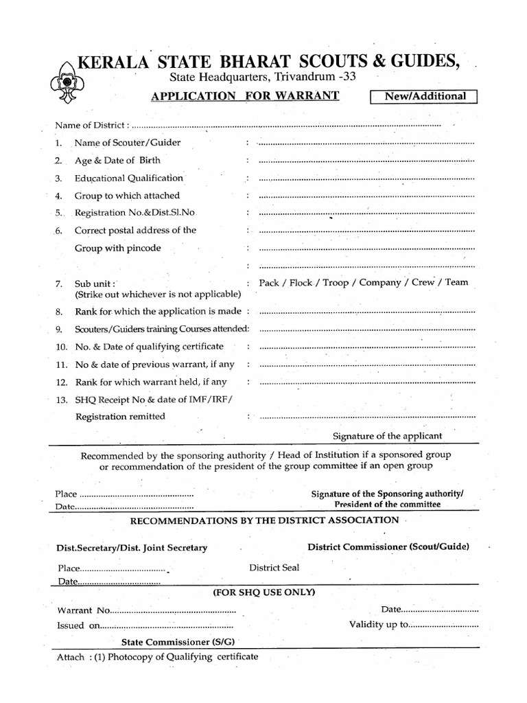 Warrant Form | PDF