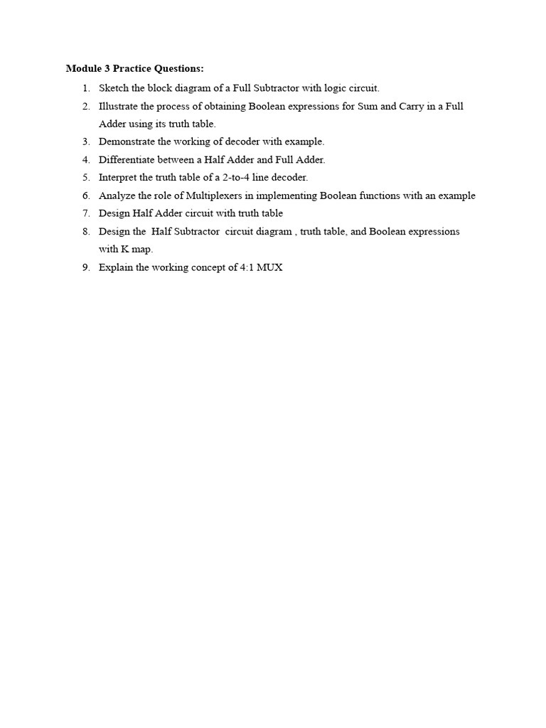 Module 3 Practice Questions | PDF