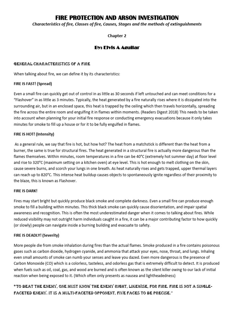 Chapter 2 Fire Protection and Arson Investigation | PDF | Fires ...