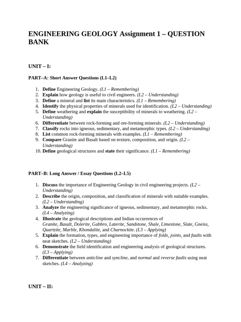 Assignment 1 Geology (2) | PDF | Geology | Rock (Geology)