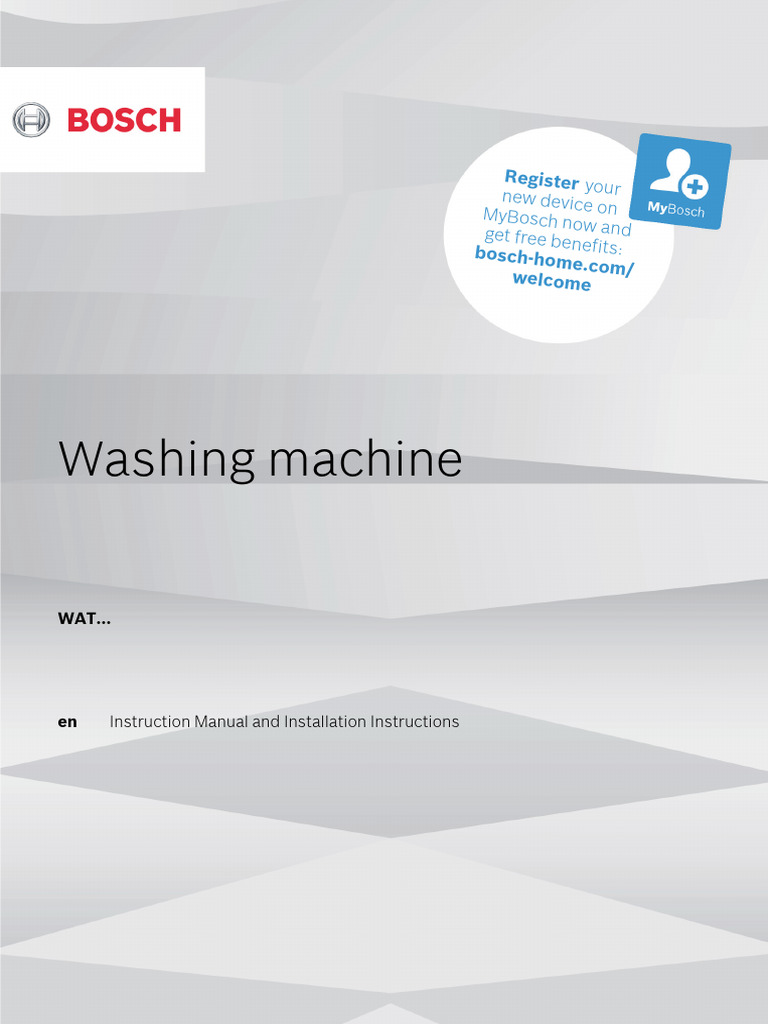 Bosch Washing Machine Manual | PDF | Electrical Connector | Ac Power ...