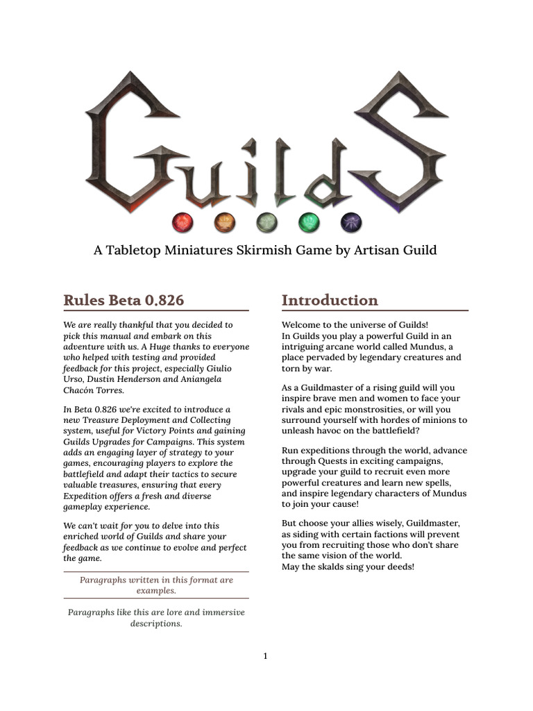 Guilds - Rules v0826 (No Background) | PDF