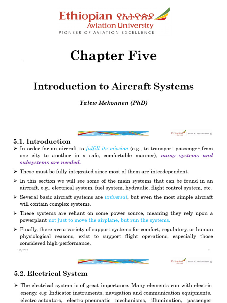 Chapter 5 Introduction To Aircraft Systems 2025 26 Solved Examples ...