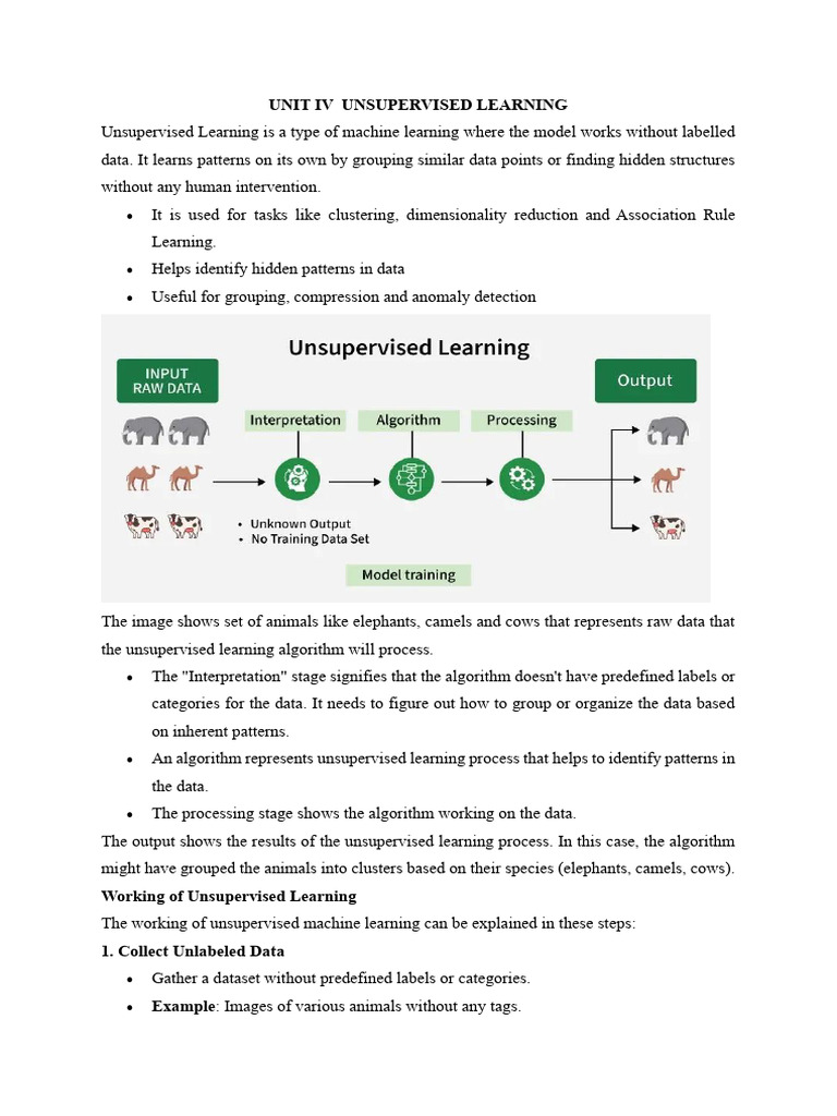 Unit IV Unsupervised Learning | PDF | Machine Learning | Cluster Analysis