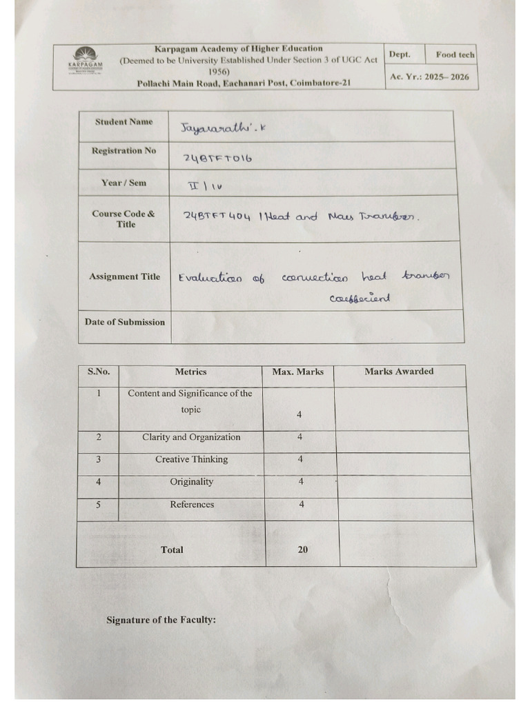 HMT Assignment | PDF