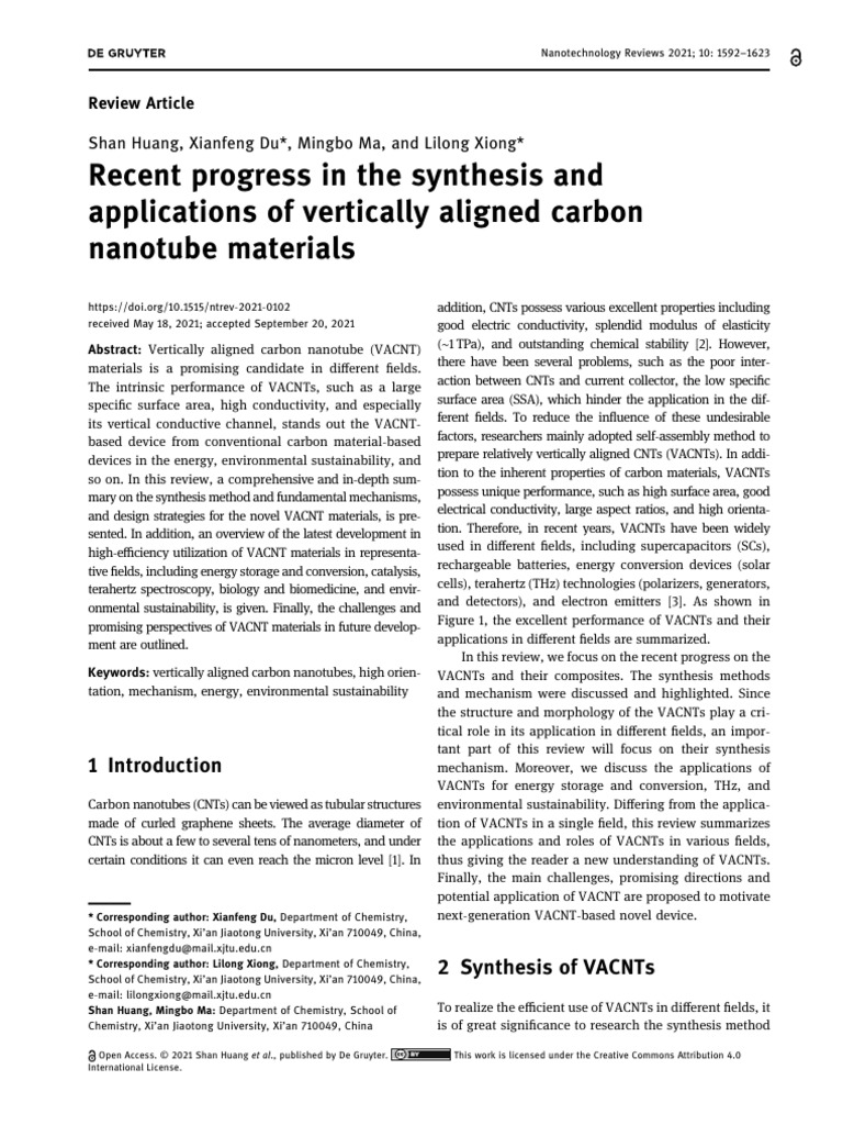 Recent Progress in the Synthesis and Applications | PDF | Lithium Ion ...