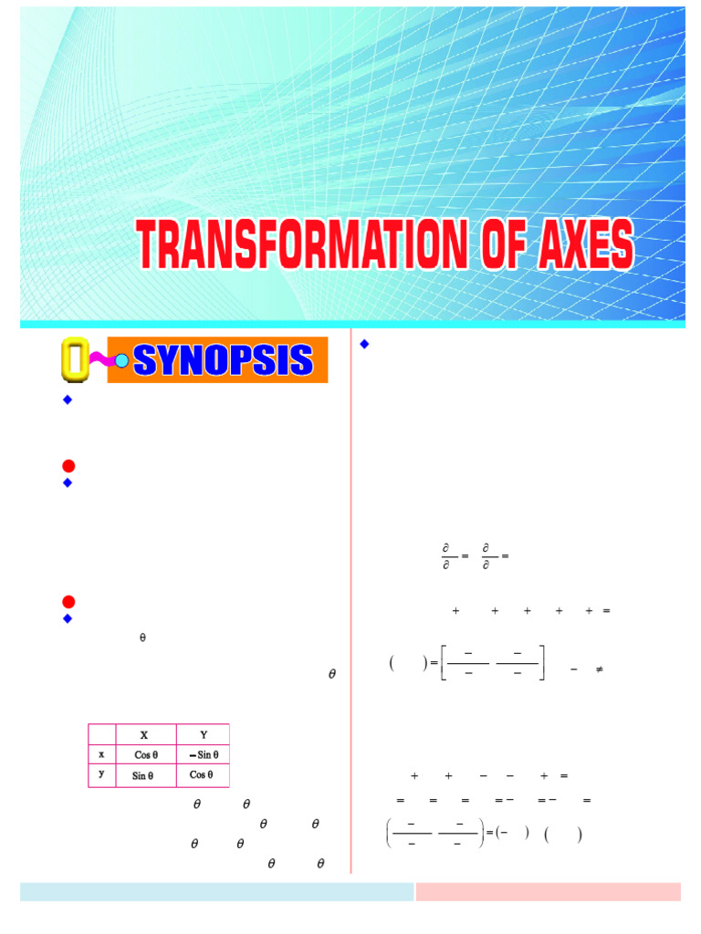 03-Transformation of Axes | PDF | Cartesian Coordinate System ...