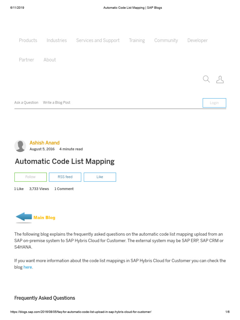 Automatic Code List Mapping - SAP Blogs | PDF | Software | Information ...