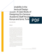 Sustainability in The Architectural Design Studio: A Case Study of Designing On-Campus Academic Staff Housing in Konya and Izmir, Turkey