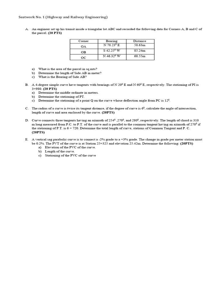 Seatwork No 1 | PDF