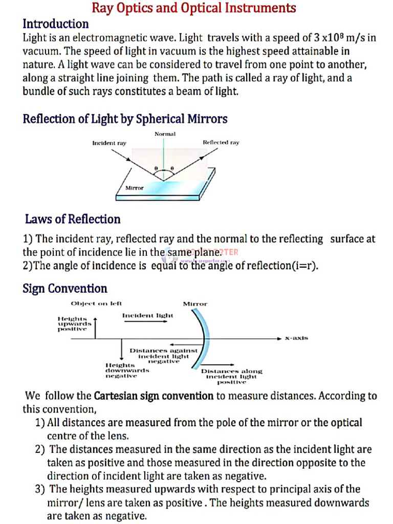 Ray Optics | PDF