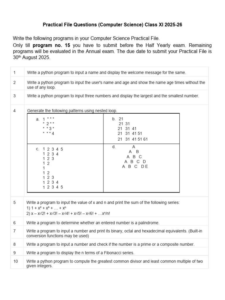 CS Practical File Class XI | PDF | String (Computer Science) | Numbers
