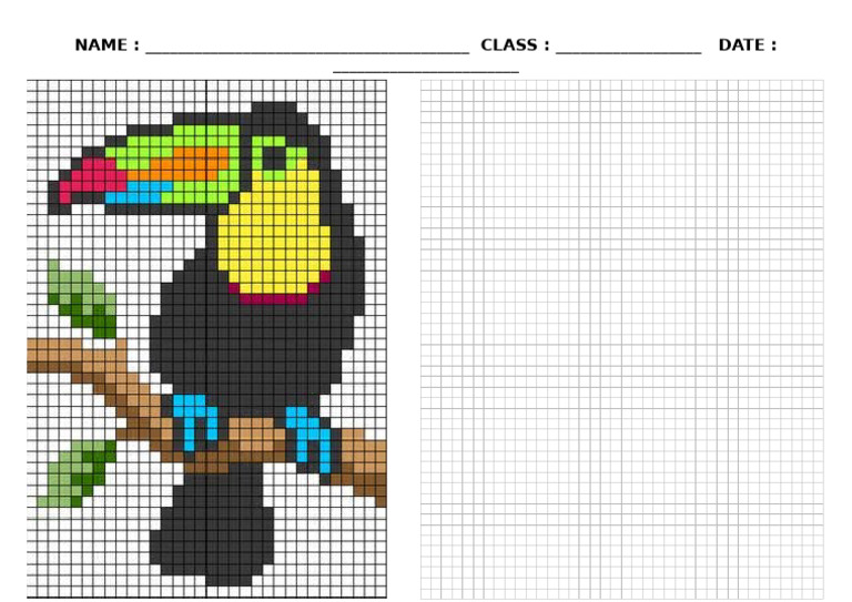 Grid Bird Colouring | PDF