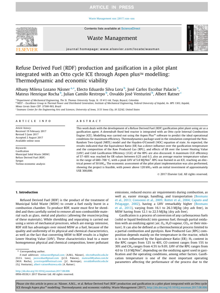 Refuse Derived Fuel RDF Production and G | PDF | Gasification ...