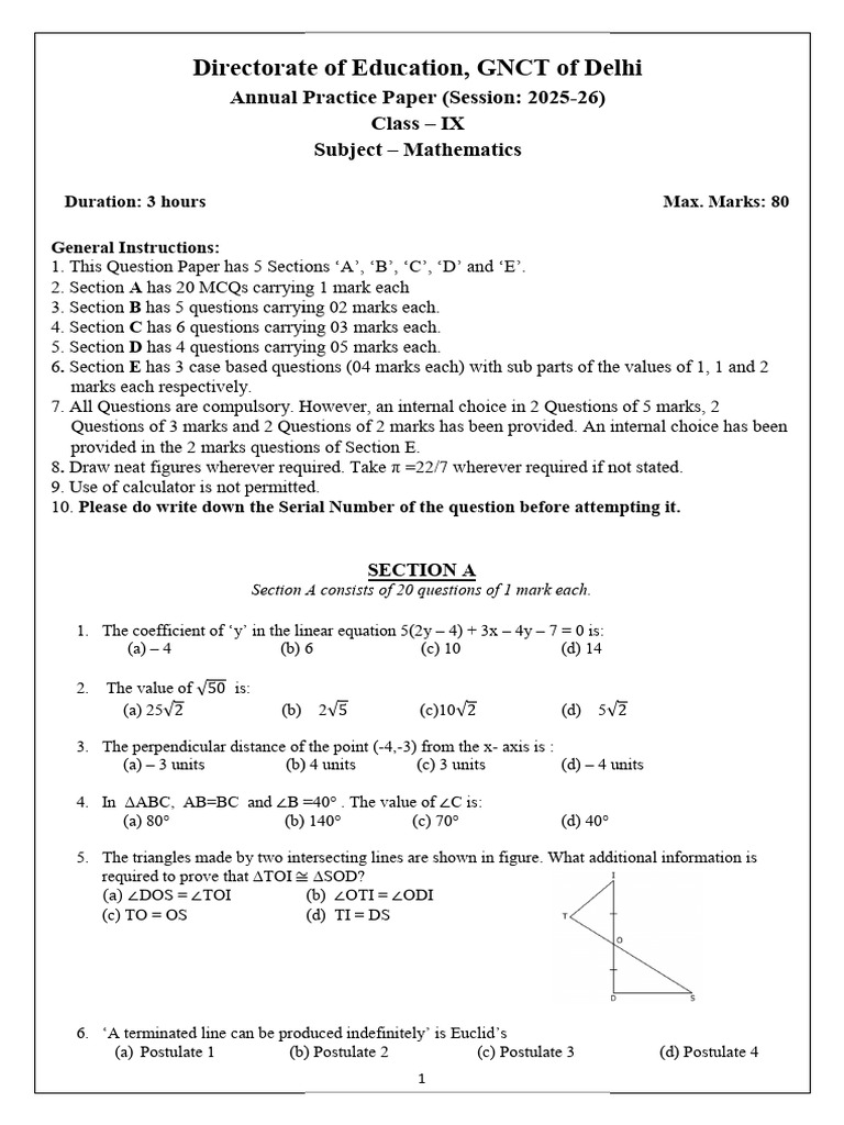 9 Math 2025 PP English Annual | PDF | Sphere | Area