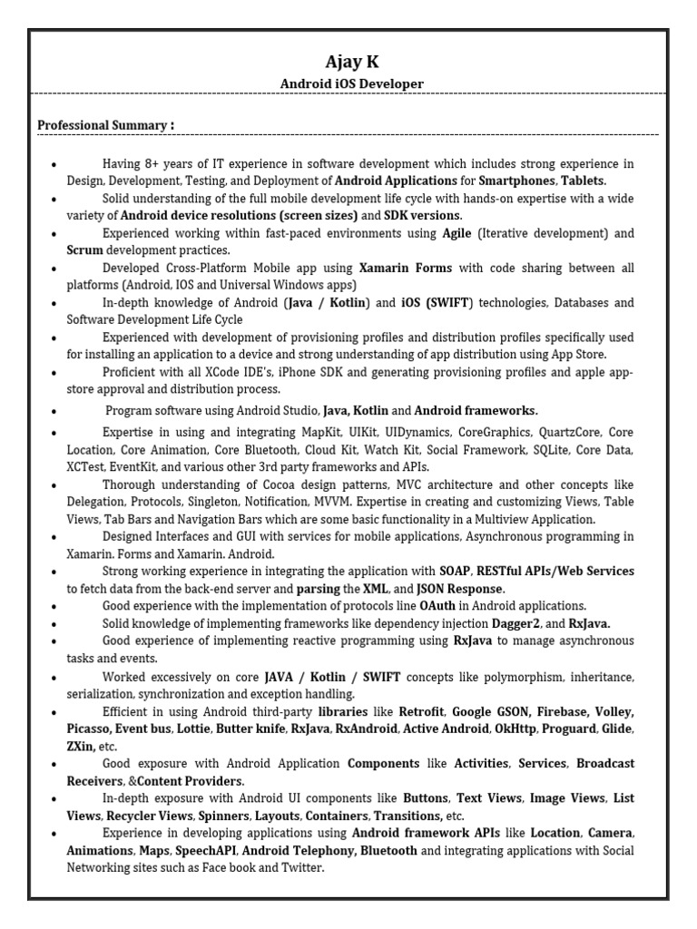 Ajay Kumar Android Developer PDF Free | PDF | Mobile App | Android ...