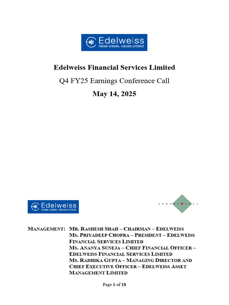 Earnings Call Transcripts Q4FY25 | PDF | Investing | Capital Requirement