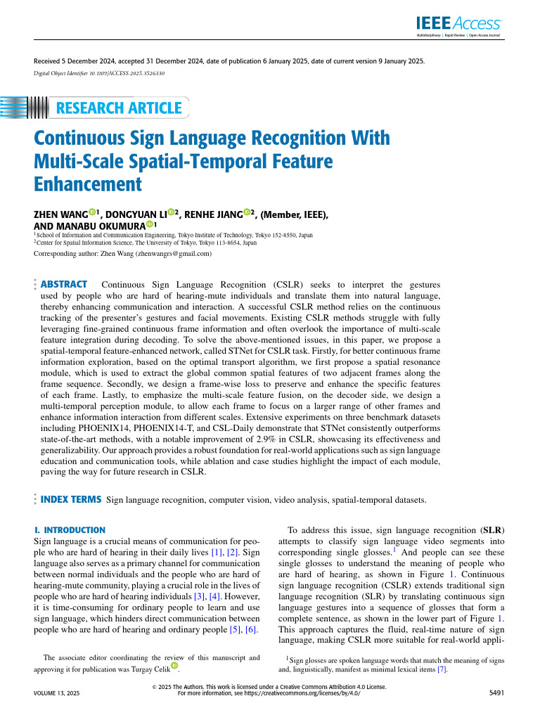 Continuous Sign Language Recognition With Multi-Scale Spatial-Temporal ...