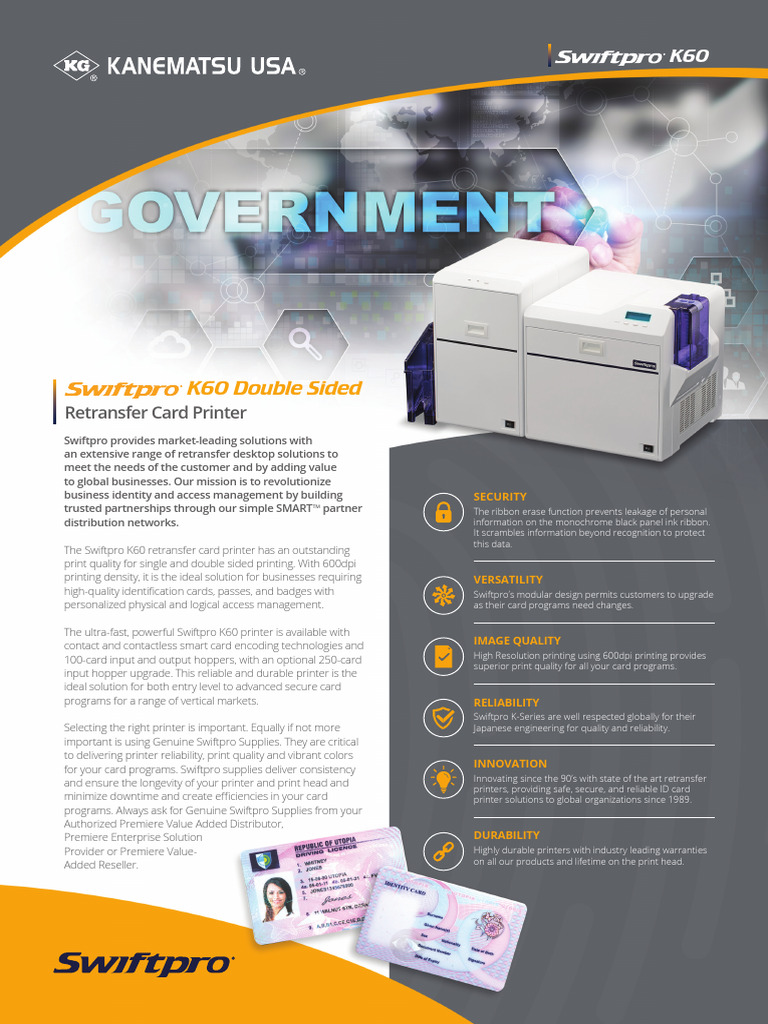 KG USA Swiftpro K60 Product Data Sheet 3 | PDF | Printer (Computing ...