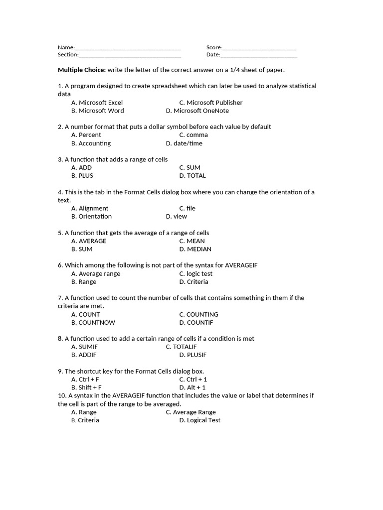 6.1 Post Test | PDF