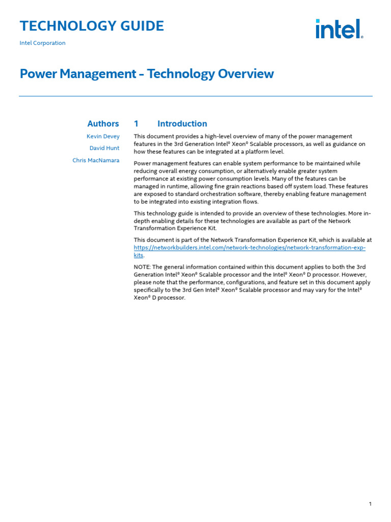 Power Management - Technology Overview TechGuide - 637748v2 | PDF ...