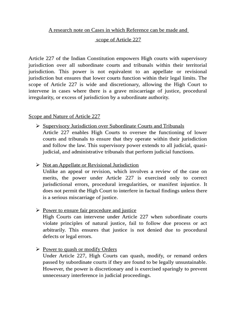 A research note on Cases in which Reference can be made and | PDF ...