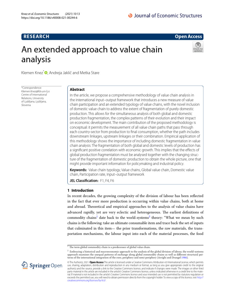 An Extended Approach To Value Chain Analysis | PDF | Value Chain ...
