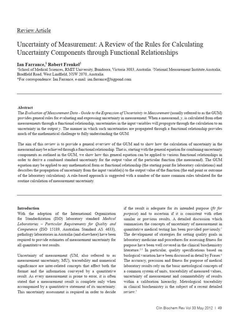 Uncertainty of Measurement_A Review of the Rules for Calculating ...