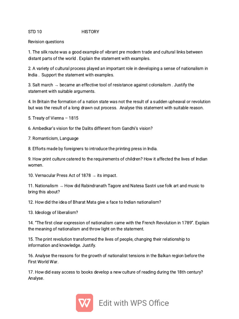 Historyrevisionquestions 20260120133043 1768967584366 | PDF ...