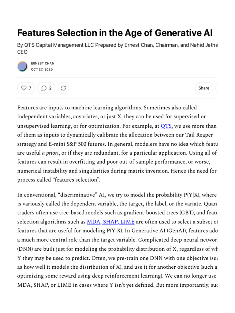 Features Selection in the Age of Generative AI | PDF | Deep Learning ...