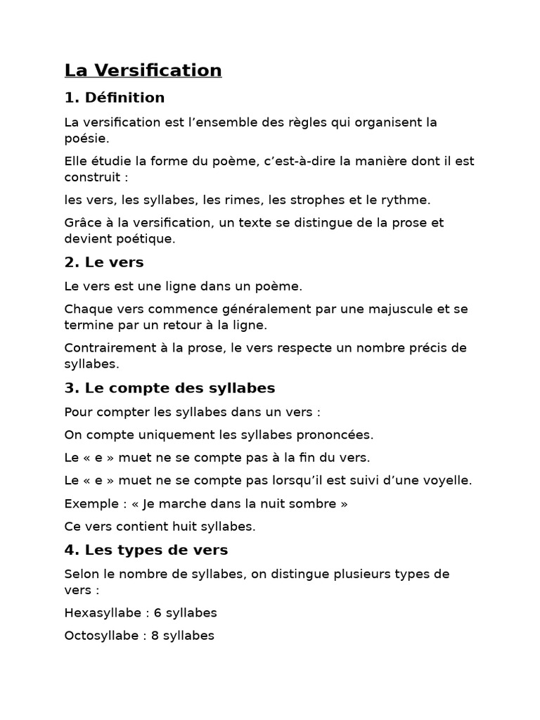 La Versification | PDF
